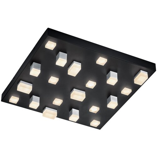 CINQUE črna led stropna svetilka s kovinskim senčilom 45x45 cm civeto – Cene