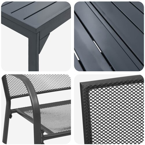  Vrtni set za objed 9 pcs Antracit Čelik Slike