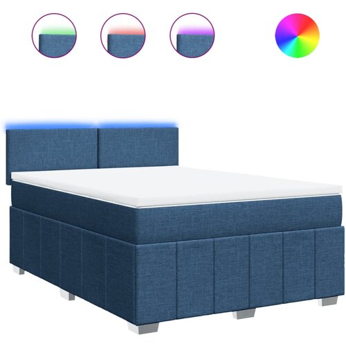 vidaXL Krevet s oprugama i madracem plavi 140x200 cm od tkanine Cijene