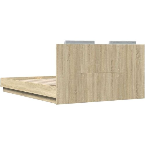 vidaXL Okvir za krevet s uzglavljem boja hrasta 120x200 cm drveni Cijene