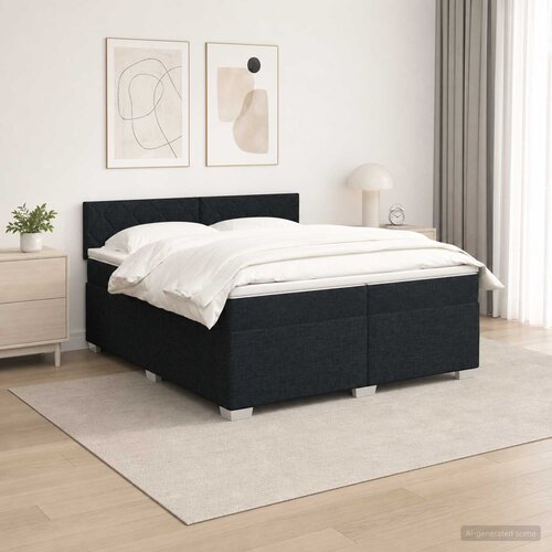  s box springom, madracem i LED-om Crna 200 x 200 cm Cene