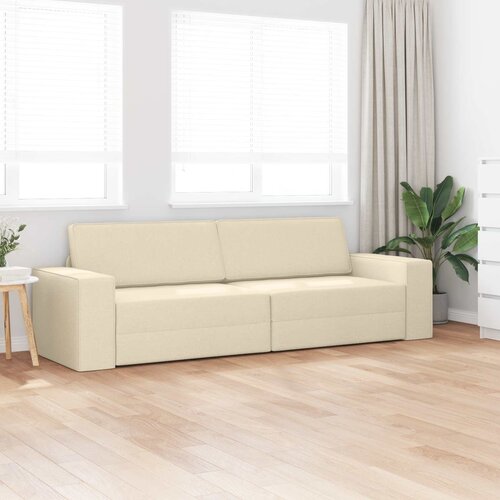  Krevet na razvlačenje Krema 245 x 78 x 77 cm tkanina Slike