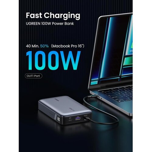Ugreen 100W 20000mAh Prenosna baterija za prenosni računalnik s tremi vrati Slike