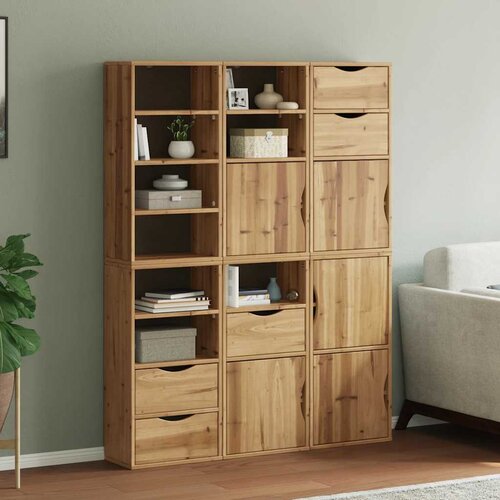 VidaXL Bočni ormarići 6 kom ODDA 40x24x79 cm puno drvo bor Slike