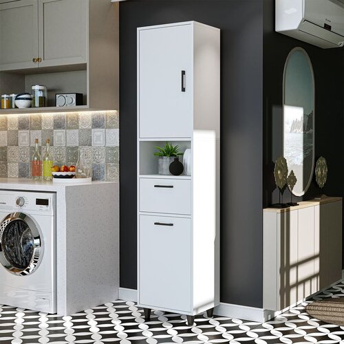 Hanah home 2524 vi&scaron;enamenski ormarić s policama 45 &times; 200 &times; 35 cm, bela Cene