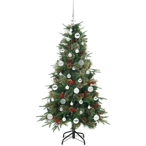 VidaXL Umjetno božićno drvce s nogom s stalakom Zelena 150 cm PE i PVC Slike