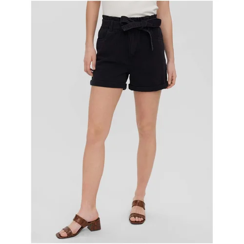 Vero Moda Black Denim Shorts with Tie Tamira - Women