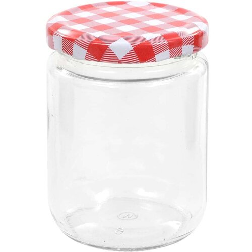VidaXL Staklenke za džem s bijelo-crvenim poklopcima 96 kom 230 ml Slike