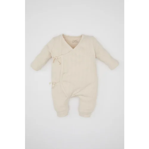 Defacto Baby Girl Newborn Ribbed Camisole Long Sleeve Jumpsuit