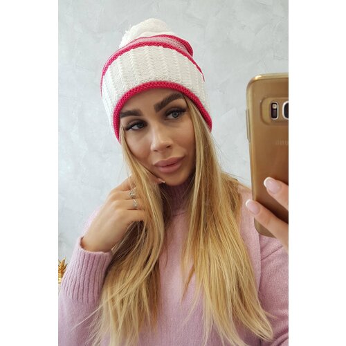 Kesi Women&amp;#039;s Cap Kinga K297 White + Neon Pink + Dark Pink Slike