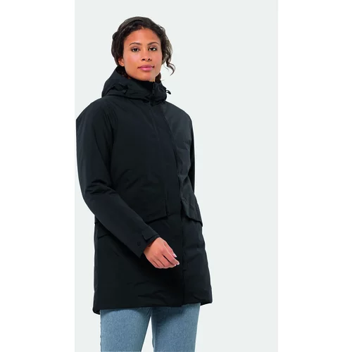 Jack Wolfskin Zimska jakna Tempelhof Coat 1116151 Črna Regular Fit