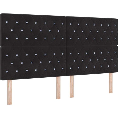  Naslon za glavu s kristalnim gumbima tufted Crni 180 cm Baršun Cijene