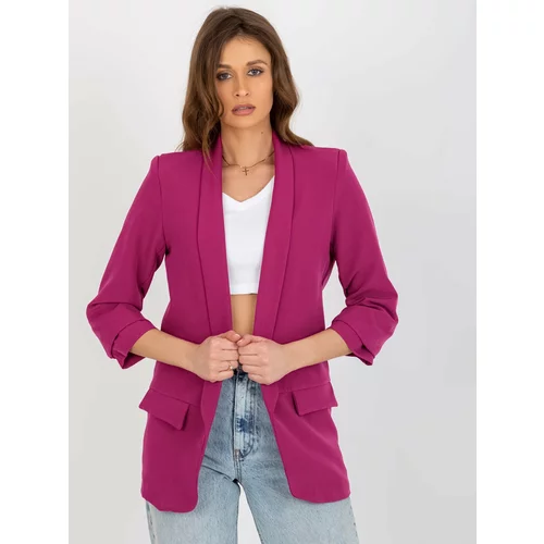 Fashion Hunters Women's fuchsia jacket Adela without fastening