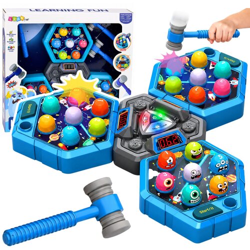  Whack-A-Mole Creatures Arcade Game For 3 Players 3 Modes Glowing Hammers Cene