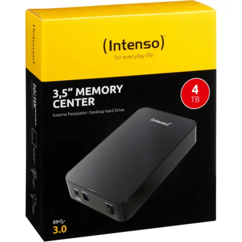 Intenso Eksterni HDD 3.5”, kapacitet 4TB, USB 3.0, crna boja – HDD3.0-4TB/Memory-center