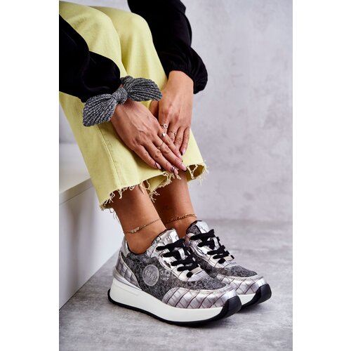 Kesi Women's Sport Shoes On Wedge GOE KK2N4083 Silver Cene