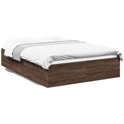 vidaXL Okvir kreveta smeđa boja hrasta 140 x 200 cm konstruirano drvo