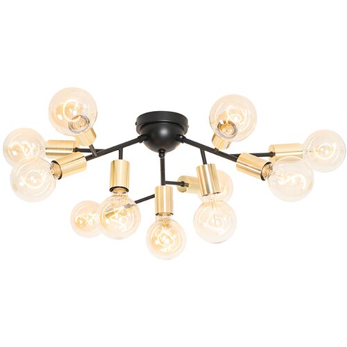 QAZQA Design stropna svetilka črna z zlatom 12-light - Juul Cene