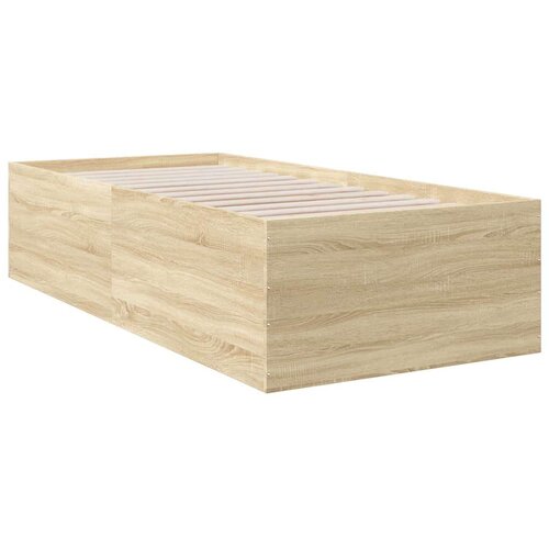 VidaXL Okvir za krevet boja hrasta 75x190 cm od konstruiranog drva Slike