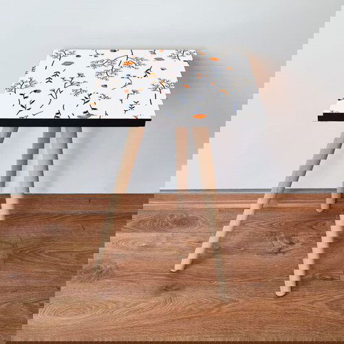 Hanah home Shp172 - white whitenavy blueorange side table Cene