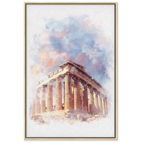  Slika - Painted Parthenon (1 Part) Vertical 40x60 U prirodnom drvenom okviru Slike