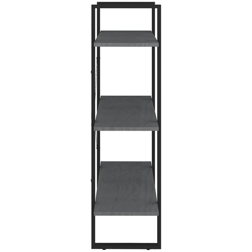  za knjige s 3 razine sivi 80x30x105 cm masivna borovina Slike