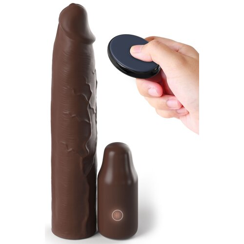 Pipedream Fantasy X-tensions Elite 3" Vibrating Mega X-tension with Remote Brown Cene