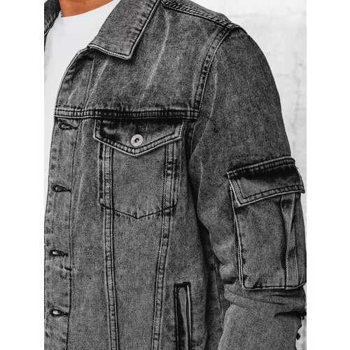 DStreet Men's Grey Denim Jacket Slike