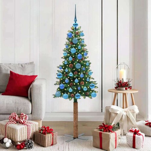 vidaXL Ožja jelka med 150 LED Zelena 150 cm PVC in trden bor Cene