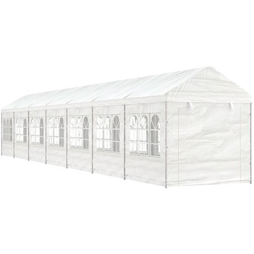 vidaXL Sjenica s krovom bijela 15 61 x 2 28 x 2 69 m polietilen Cijene