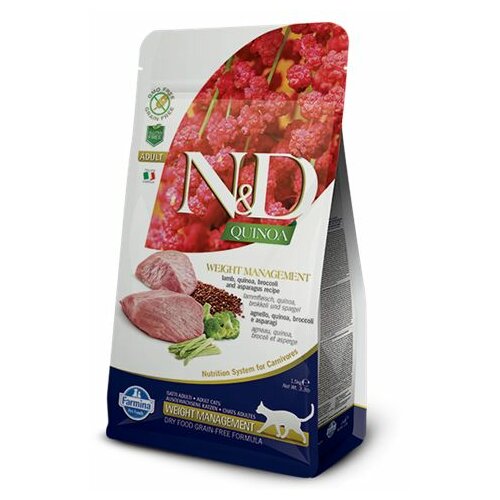 Farmina N&D quinoa hrana za mačke - weight management lamb broccoli & asparagus 1.5kg Slike