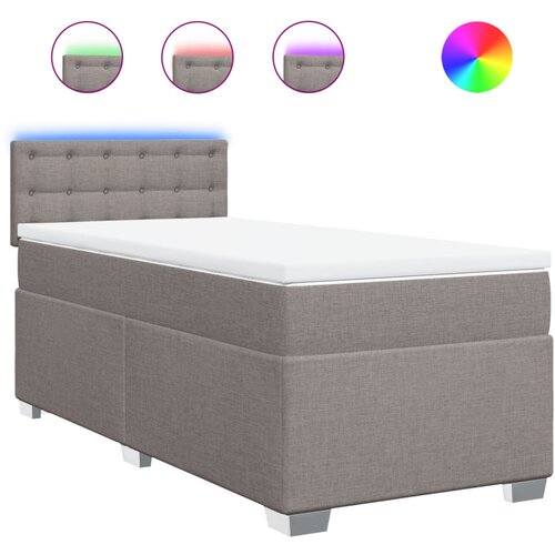 VidaXL Box spring postelja z vzmetnico taupe 80x200 cm blago, (21291406) Slike