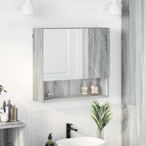  Ogledalo ormar Siva Sonoma 59 x 17 x 55 cm Konstruirano drvo Cijene