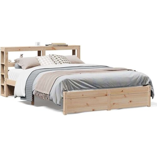 vidaXL Posteljni okvir z vzglavjem 160x200 cm trdna borovina Cene