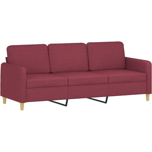  2-dijelni set sofa s jastucima crvena boja vina od tkanine Slike