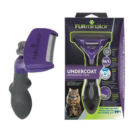 Furminator Alat za dugodlake mačke, Ljubičasto - sivi Slike