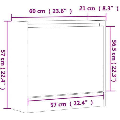  za cipele boja betona 60x21x57 cm konstruirano drvo Slike
