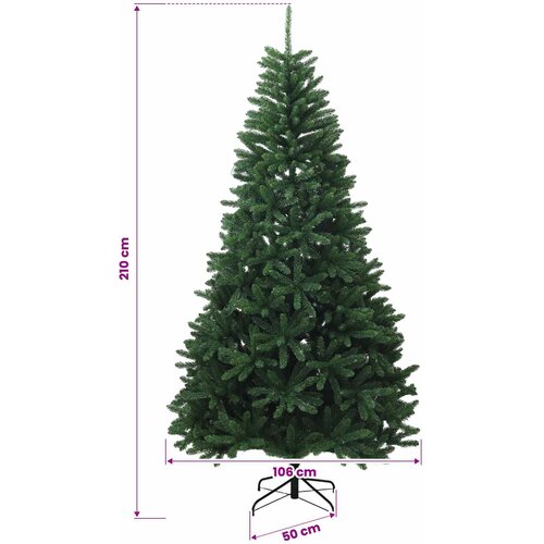  Umjetno božićno drvce s nogom 210 cm PVC Srednja zelena Slike