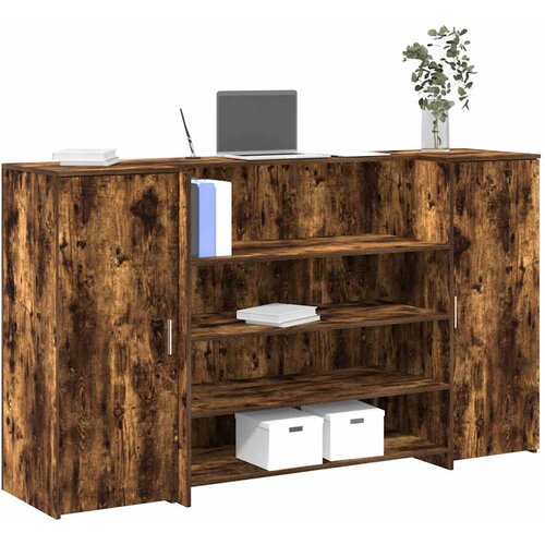 vidaXL sprejemna miza dimljeni hrast 180x50x103,5 cm inženirski les Cene