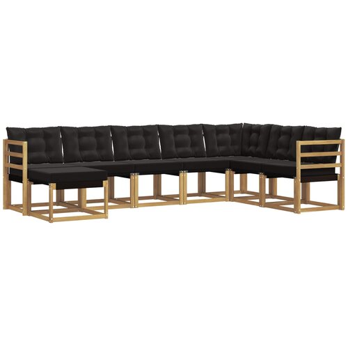 vidaXL Zunanja garnitura za sedenje z blazino 8 pcs Bela in črna, (5000282005) Cene