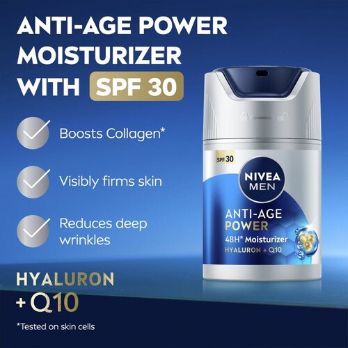 Nivea MEN Anti-Age Power intenzivna hidratantna krema protiv bora SPF 30 50 ml Slike