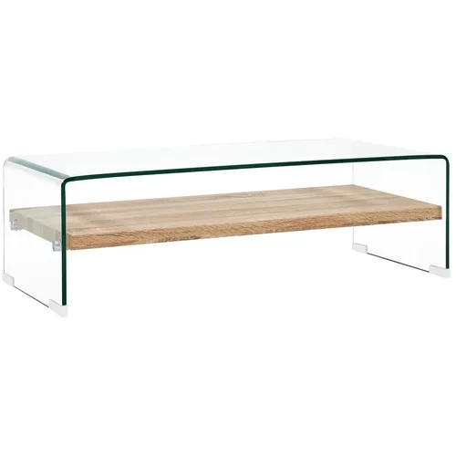  Klubska mizica prozorna 98x45x31 cm kaljeno steklo