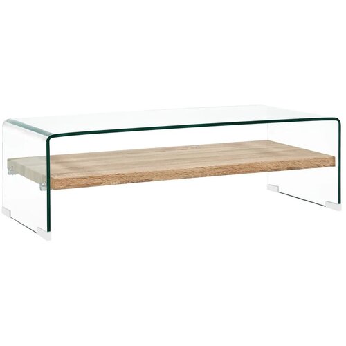  Stolić za kavu prozirni 98 x 45 x 31 cm od kaljenog stakla Slike