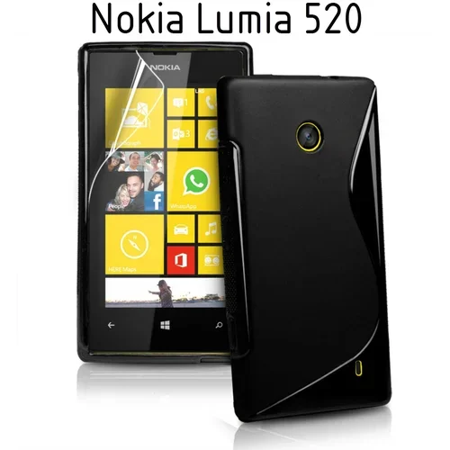  Gumijasti / gel etui S-Line za Nokia Lumia 520 / Lumia 525 - črni