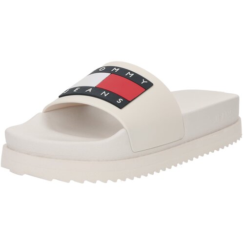 Tommy Jeans Natikače s potpeticom bež / plava / crvena Slike