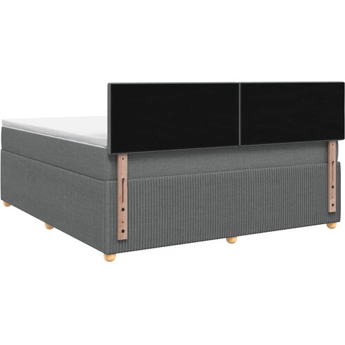  Boxspring krevet s madracem Tamnosiva 160 x 200 cm Tkanina Slike