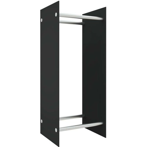 vidaXL Stalak za drva za ogrjev crni 40 x 35 x 100 cm kaljeno staklo Cijene