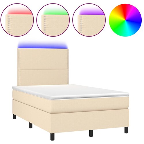 Maison Chic Box spring postelja - Vzmetna postelja z vzmetnico LED krem 120x200 cm blago SL22180, (21892274) Cene