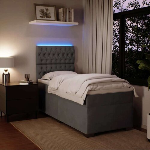VidaXL box spring krevet s madracem tamnosivi 90x200 cm bar&amp;scaron;unasti Slike