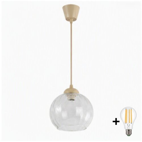 Brilagi LED luster na sajli RETRO GLASS 1xE27/60W/230V prečnik 25 cm bež/prozirno Cene